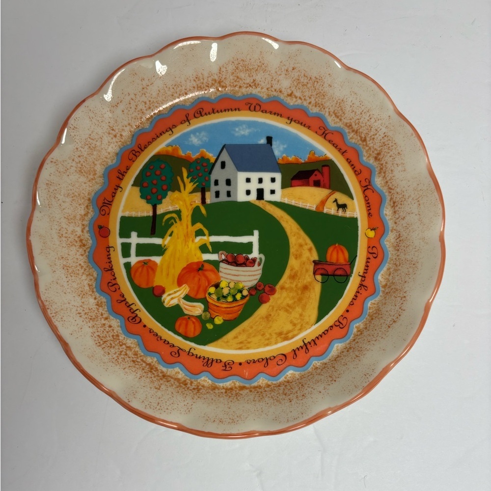 Vintage Avon Autumn Harvest Decorative Hanging Plate